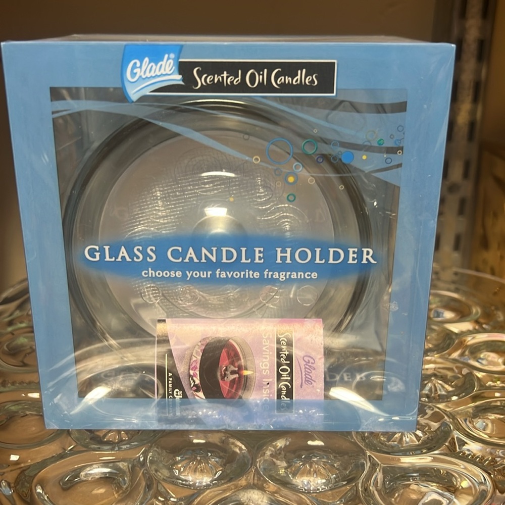Glade Glass Candle Holder - Glade Scented Oil Candles